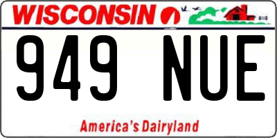 WI license plate 949NUE