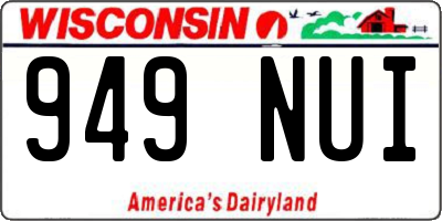 WI license plate 949NUI