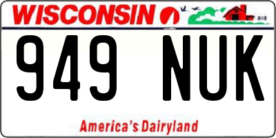WI license plate 949NUK