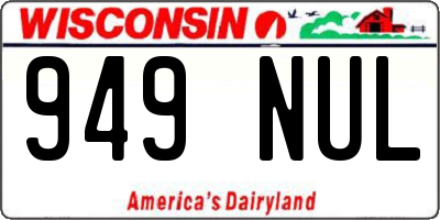 WI license plate 949NUL