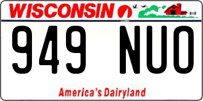WI license plate 949NUO