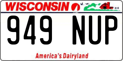 WI license plate 949NUP