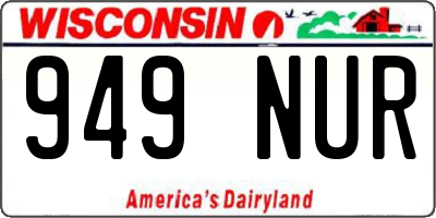 WI license plate 949NUR