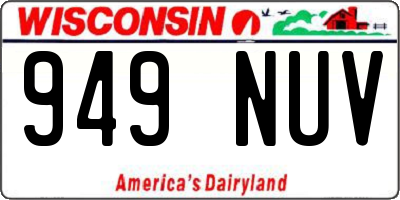 WI license plate 949NUV