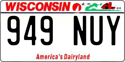 WI license plate 949NUY