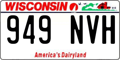 WI license plate 949NVH