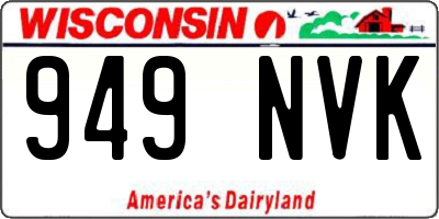 WI license plate 949NVK