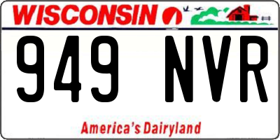 WI license plate 949NVR