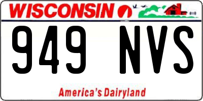 WI license plate 949NVS
