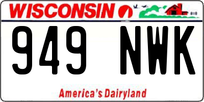 WI license plate 949NWK