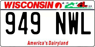 WI license plate 949NWL