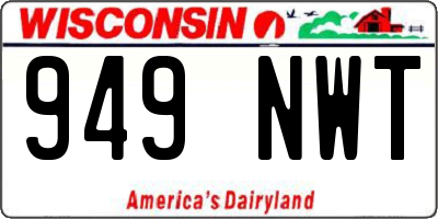 WI license plate 949NWT