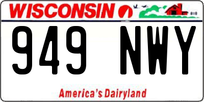 WI license plate 949NWY