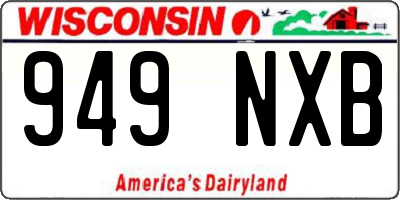 WI license plate 949NXB