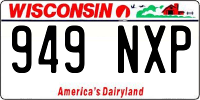 WI license plate 949NXP