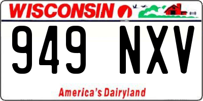 WI license plate 949NXV