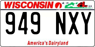 WI license plate 949NXY