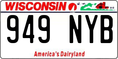 WI license plate 949NYB