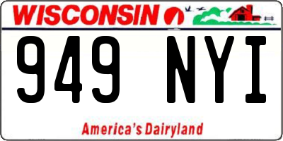 WI license plate 949NYI