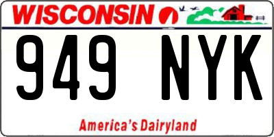 WI license plate 949NYK