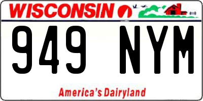 WI license plate 949NYM