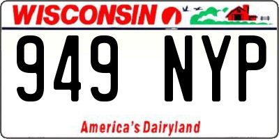 WI license plate 949NYP