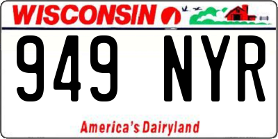 WI license plate 949NYR