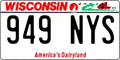 WI license plate 949NYS