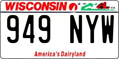 WI license plate 949NYW