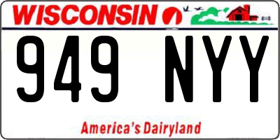 WI license plate 949NYY