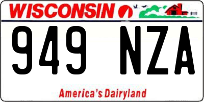 WI license plate 949NZA