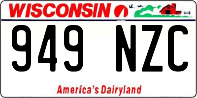 WI license plate 949NZC