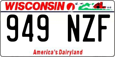 WI license plate 949NZF