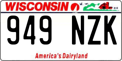 WI license plate 949NZK