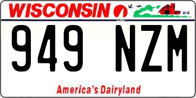 WI license plate 949NZM