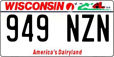 WI license plate 949NZN