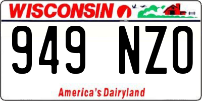 WI license plate 949NZO