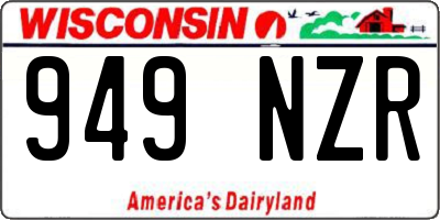 WI license plate 949NZR