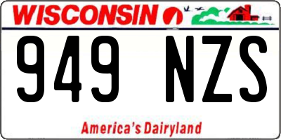 WI license plate 949NZS