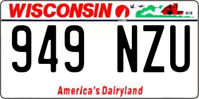 WI license plate 949NZU