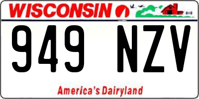 WI license plate 949NZV