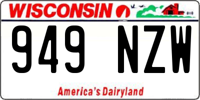 WI license plate 949NZW