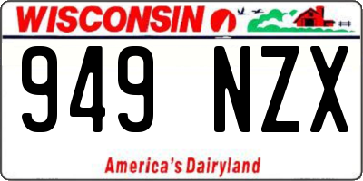 WI license plate 949NZX