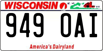 WI license plate 949OAI