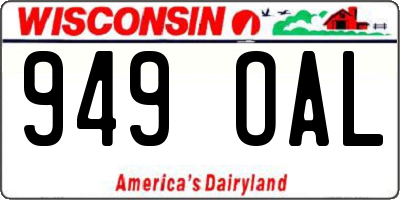 WI license plate 949OAL