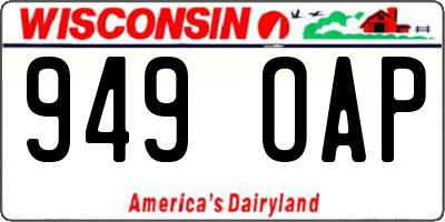 WI license plate 949OAP