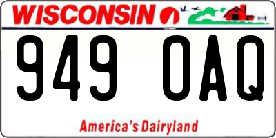 WI license plate 949OAQ