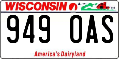 WI license plate 949OAS