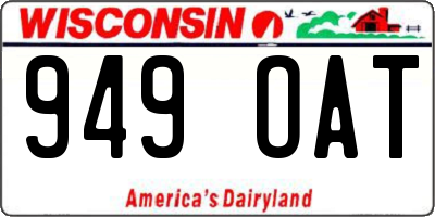 WI license plate 949OAT