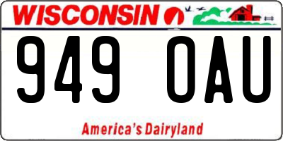 WI license plate 949OAU